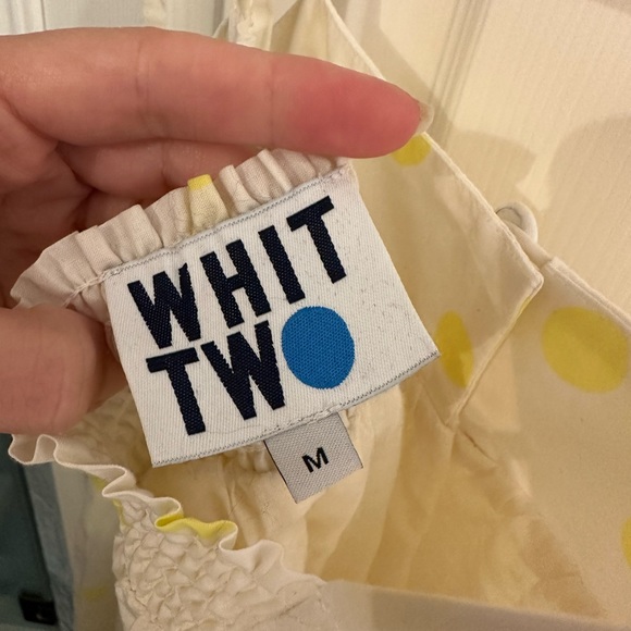 Anthropologie white yellow polka dot maxi dress. Never been worn - Picture 2 of 2